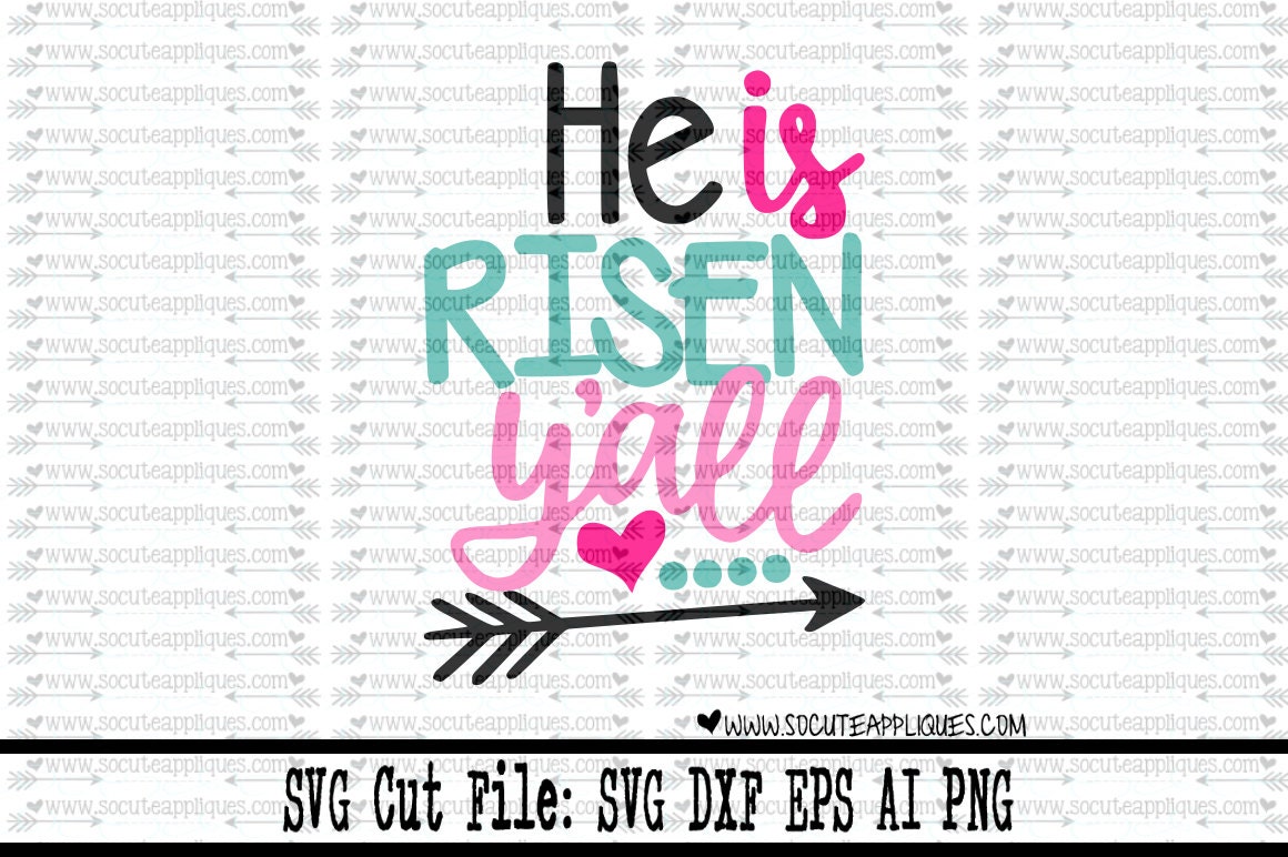 Download Easter SVG He is Risen Yall svg Easter cut file Christian