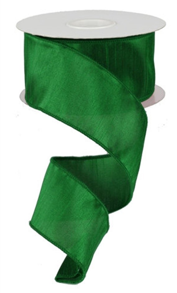2.5 inch Emerald Green Ribbon RA200206 Emerald Green Silk