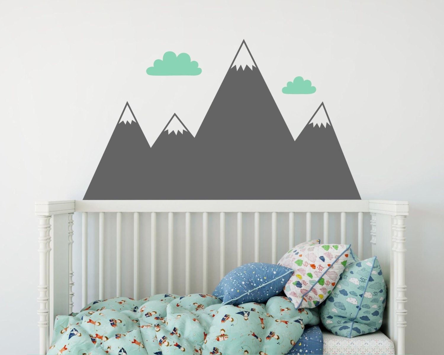 Mountain Wall Decal Nursery Decal Mountain Decals Kids