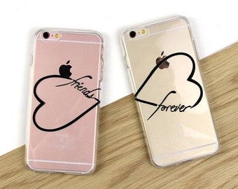Best Friends iPhone 7 Case Set, Heart Phone Cases, best friend gifts, iPhone 7 case, Galaxy S6 Case, iphone 6 plus case, best friends