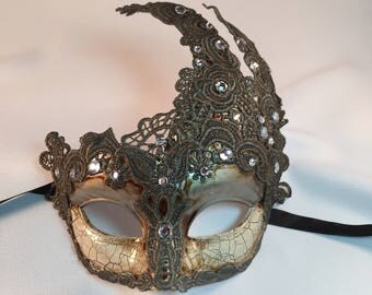 Gray Masquerade Mask Lace, Masquerade Mask, Venetian Mask, Masquerade Ball Masks, Masquerade Masks Women, Halloween Costume Mask Party Dress