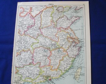 1926 map of china antique map vintage wall decor