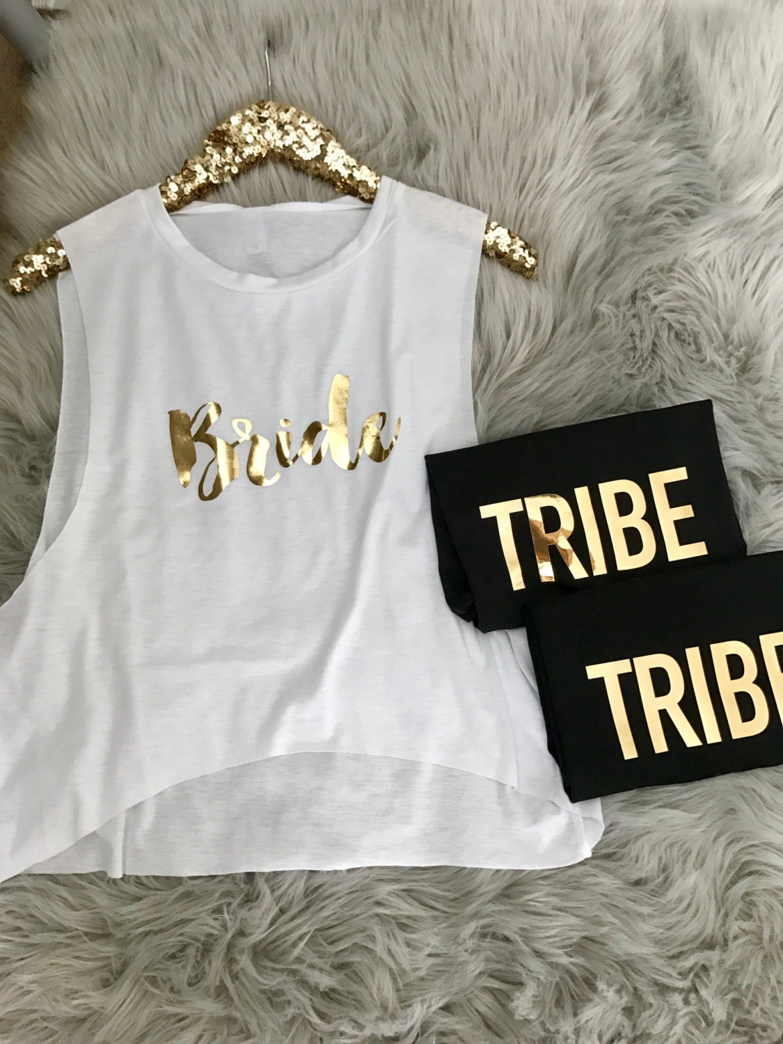 Bride Tribe Cropped Muscle Tank Tops // Bachelorette Party Tank Tops, Bach Group Tank Tops, Bride to be Tank Tops, Bridal Shower Tanks 6003