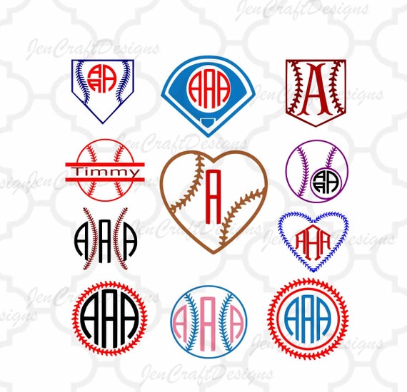 Download Baseball svg Softball Monogram Frames SVGDxfEpsPng