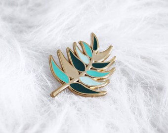 pins palm tree leaf - vegetable enamel pin - leaf Badge - pins - lapel pin - enamel pins gold metal - accessory and gift woman - nature