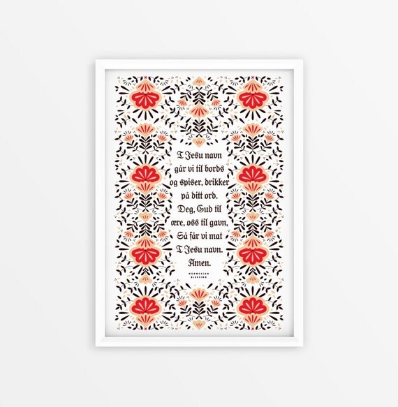 Norwegian Blessing Table Prayer Limited Edition Nordic