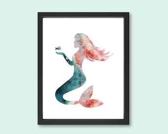 Mermaid Wall Art mermaid wall art | etsy Mermaid Wall Art mermaid wall art | etsy