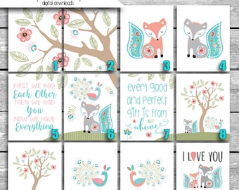Digital Files Sent Via Email - Levtex Baby Fiona Fox Crib Bedding - Mix & Match - Printable Nursery Art jpgs