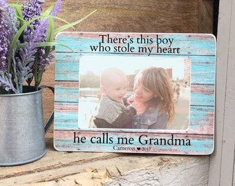 Grandmother Frame Gift For Grandmother Personalized Picture Frame Gift There's this girl who stole my heart he calls me Grandma