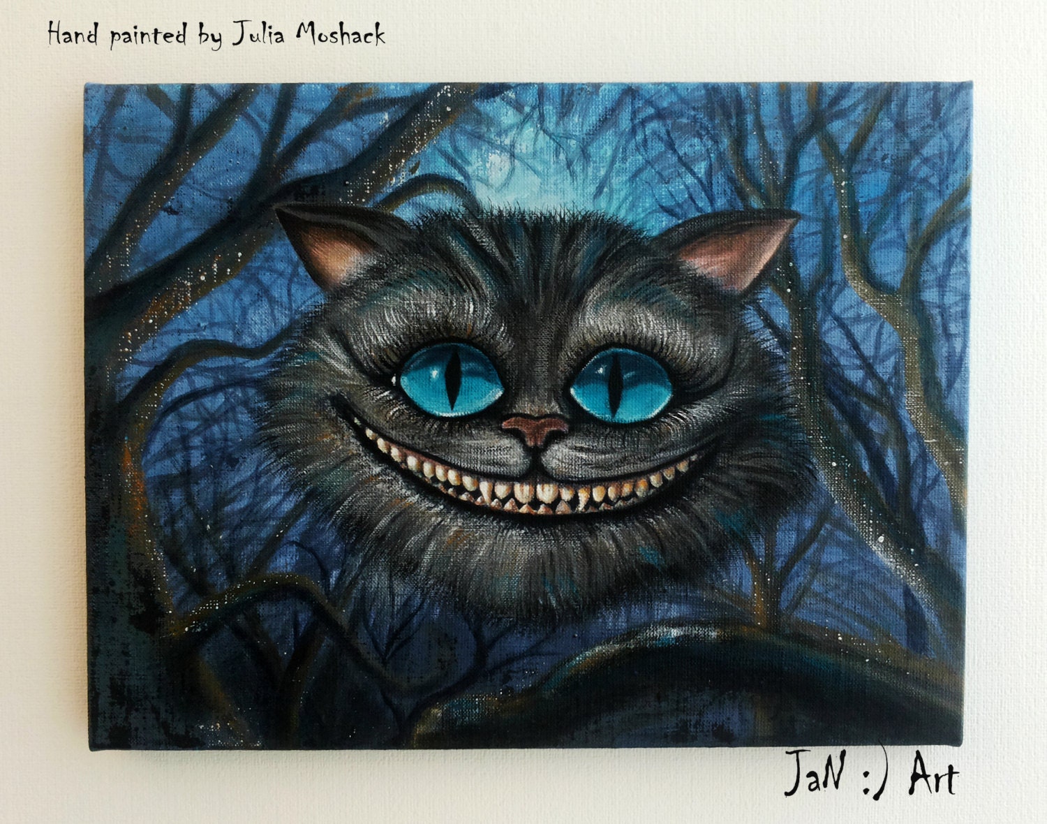 Cheshire cat original painting Alice in Wonderland wall art
