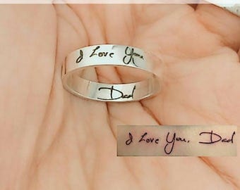 Custom Handwriting, Personalized Ring, Handwriting Ring, Gift For Him, Handwriting Jewelry, Sister Gift, Gift Best Friend, Gifts For Mom