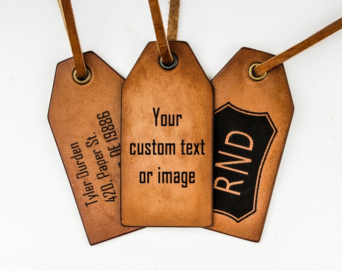 Custom leather luggage tag - customized luggage tag - personalized luggage tag - luggage tags - bag tags - luggage tag leather