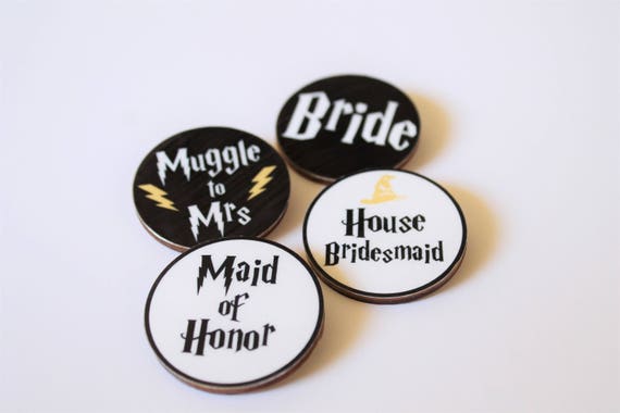 Harry Potter Themed Wooden Party Badges