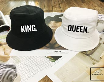 King and Queen Bucket Hat Couples Hats , matching hat, Valentine day, instagram tumblr