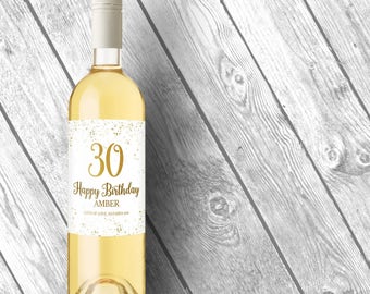 30th Birthday Decorations, Wine Label 30th Birthday Wine Label, 30th Birthday Gift for Her, 30th Birthday For Him, Cheers to 30 Years