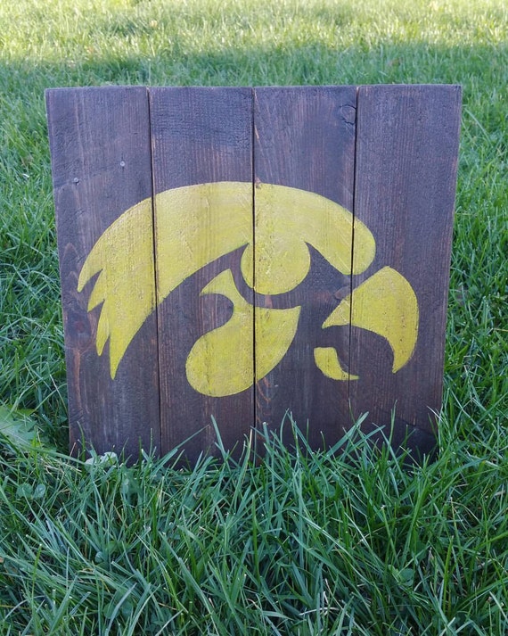 Iowa Hawkeyes Wooden Sign