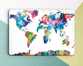 World Map White Laptop Hard Case Macbook Air Case Macbook Pro Case Laptop Sleeves Macbook Hard Case Macbook Cover Macbook Skin Laptop Case