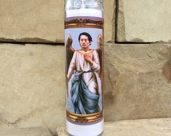 Walking Dead Glenn Celebrity Prayer Candle - Horror Decor - Humor - Parody Art - & Day Candle
