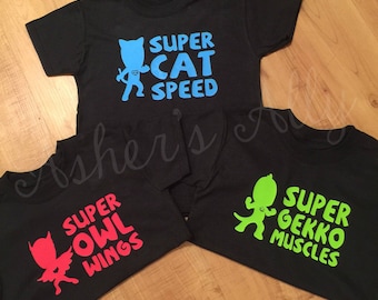 PJ Masks Shirt/Catboy/Owlette/Gekko