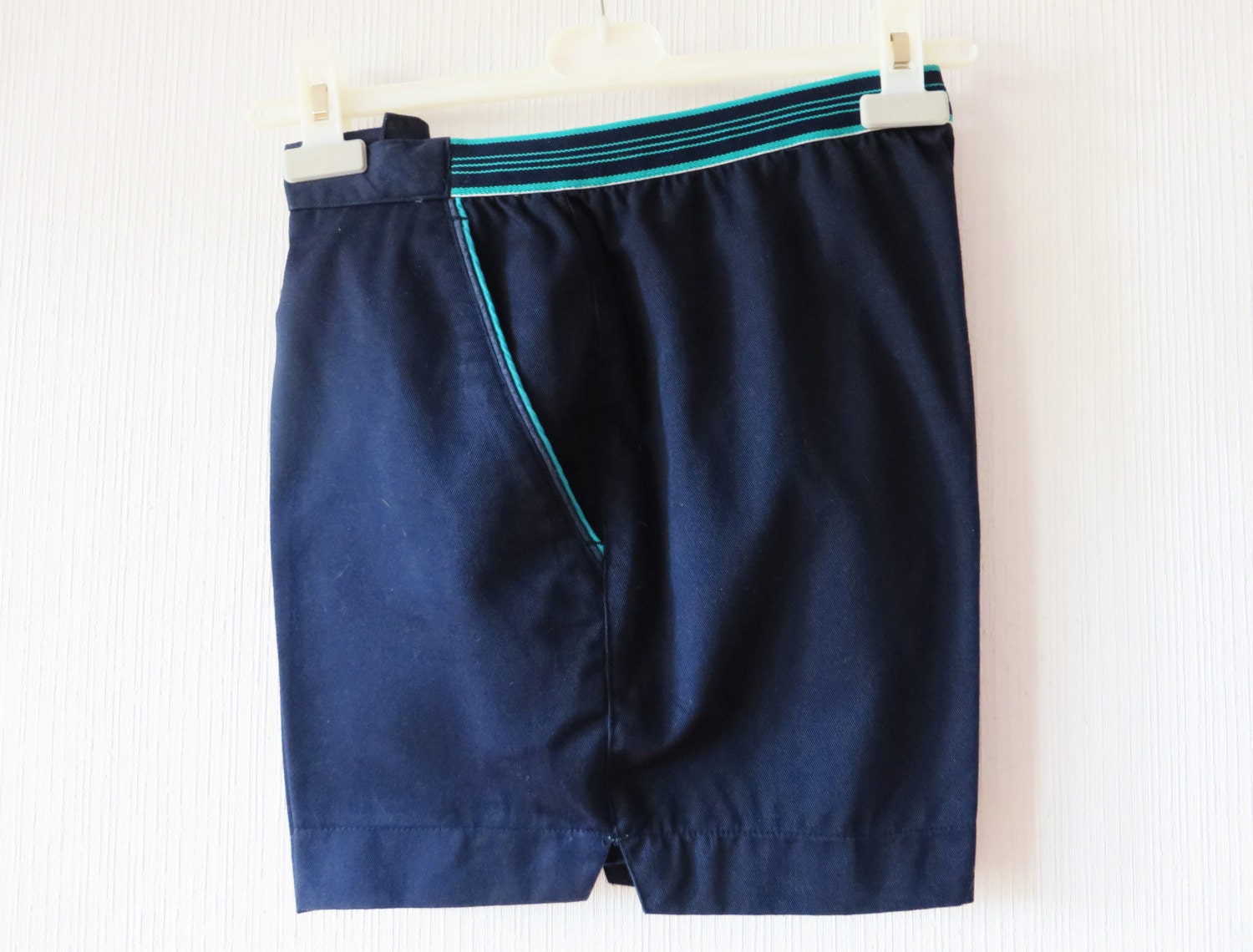 Vintage 80s Navy Blue Shorts Men's Tennis Shorts Navy