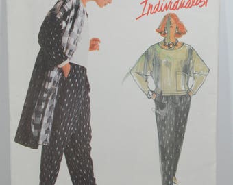 Vintage Vogue Sewing Pattern Individualist Carol Horn 1907 Size 12 Coat Pants Top Pattern 1987 UNCUT