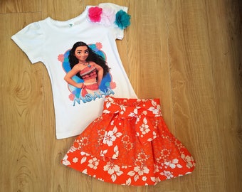 Moana Inspired Tee Shirt Set , Princess Moana Portrait Set, Moana Birthday Set, Moana Portrait ,Disney Vacation Outfit