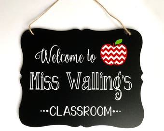 Teacher Sign, Teacher Gift, Gift for Teachers, Teacher Name Sign, Personalized Teacher Gift, Teacher Appreciation Gift, First Day of School