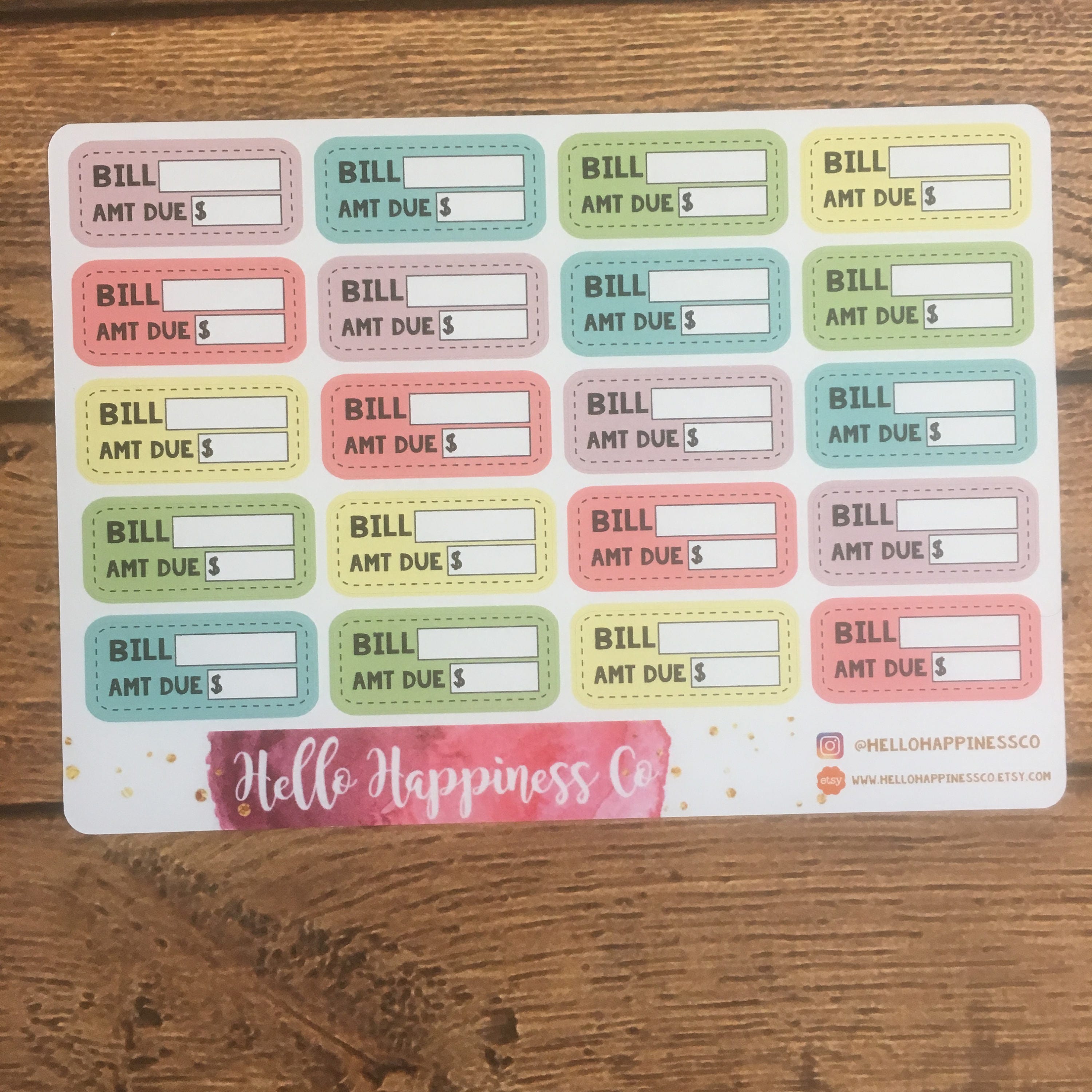 Simple Bill Due Stickers - Money Stickers - Finance Stickers ...