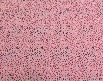 Pink and Grey Dots on Cotton Fabric