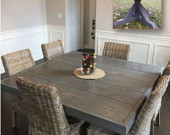 Farm House Table, Pedestal Table, Dine Table, Square Dining Farm Table, Farm Table, Dining Table