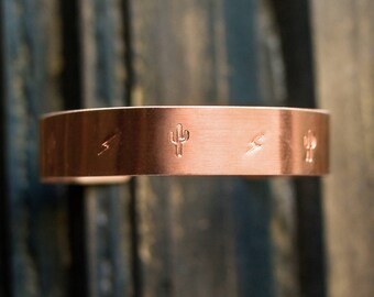 Boho Copper Bracelet, Copper Bracelets For Women, Native American Copper Bracelet, Southwest Jewelry, Cactus Copper Bracelet