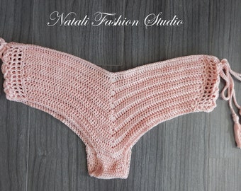 Crochet bikini bottom, Crochet swimsuit, Crochet bikini,Hot bikini, Crochet swimwear Peephole Shorty bottom