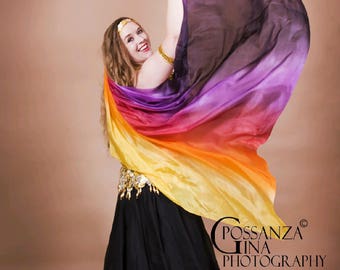 THE MAD VEILER! Silk bellydance veil, bellydance costume veil, bellydance veil