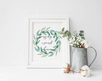 Motivational Art Print, Greenery, Eucalyptus Print, Motivational Gifts, New Beginnings, Gift for traveller, Cheer Up Gift, Gift for friend