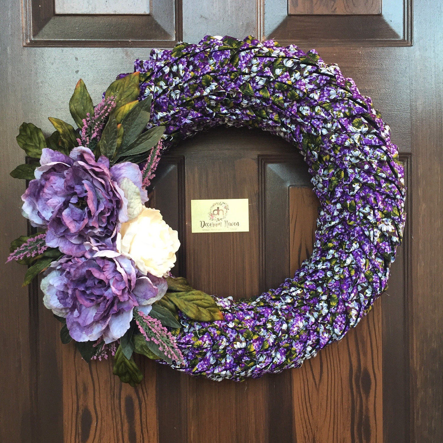 Petal Wreath Folded Fabric Swedish Braid Fabric Wreath