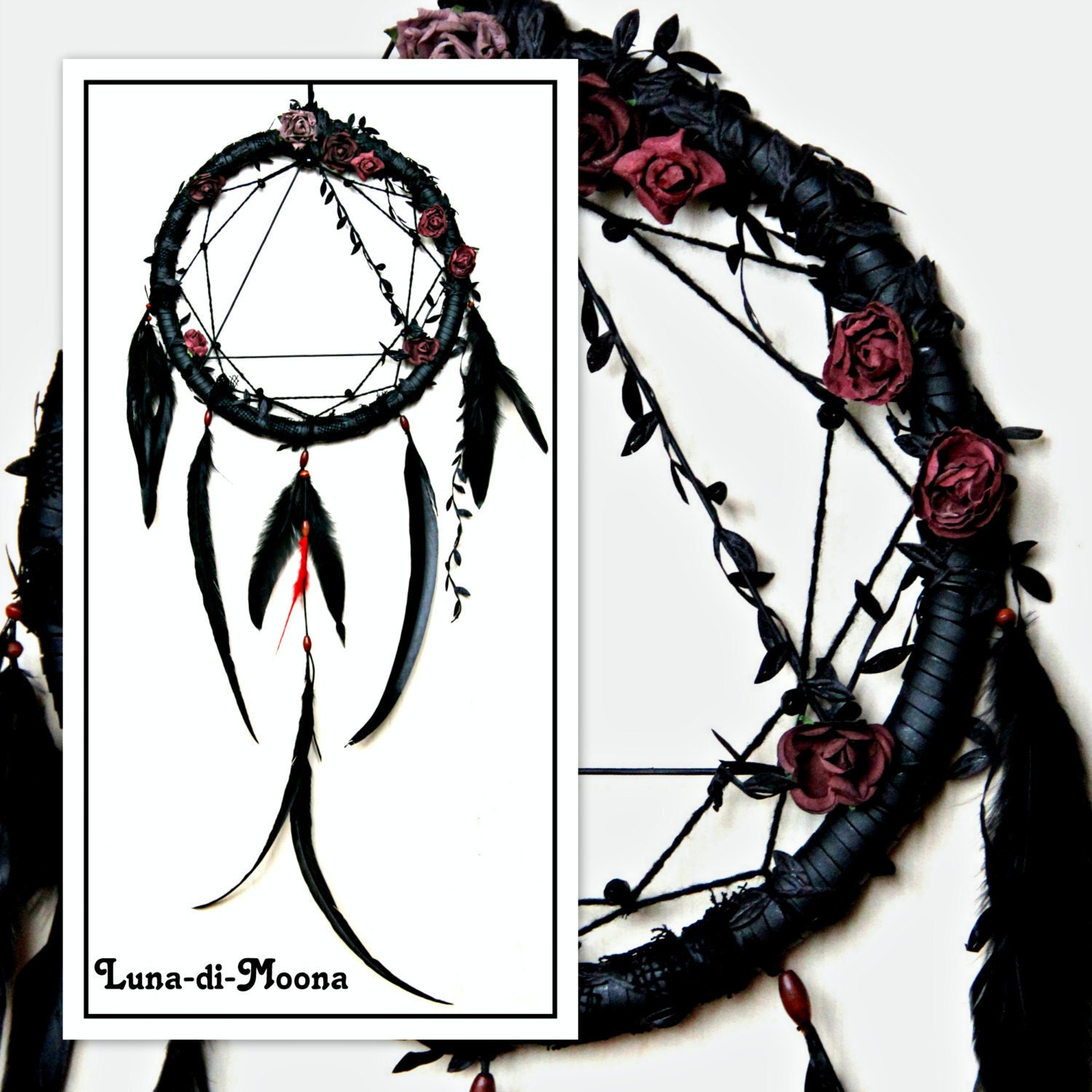 Large Black Dreamcatcher Gothic Dreamcatcher Dream Catcher