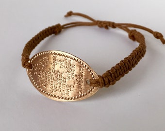 Serenity Prayer Bracelet // Sobriety Gift // Recovery Gift // Addiction Recovery // Pressed Penny // Copper Bracelet