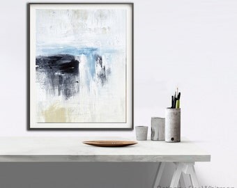 Modern Print Abstract Printable Wall Art Digital Download Print Home Decor Blue White Art Abstract Painting Interior Design by Sky Whitman