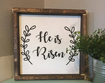 He is Risen sign, wood sign, sign, farmhouse, he is risen, easter, spring, jesus