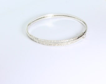 Fine Silver set of 3 connected stacking bangles