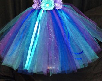 Peacock flower girl dress, tulle flower girl dress, tutu dress for girls, tutu flower girl dress, wedding, peacock flower girl dress