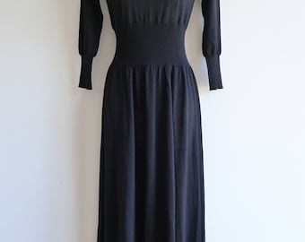 Junya Watanabe Comme des Garçons long black knit dress