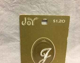 Vintage 1/2 inch Embroidered Iron-On Letter "J"