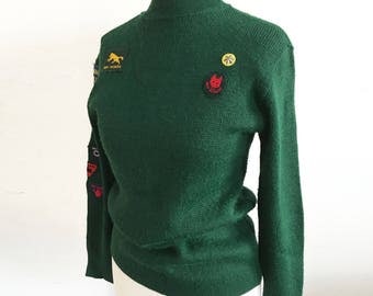 Rare! Vintage 1960s UK Boy Scout Sweater / Jumper with patches