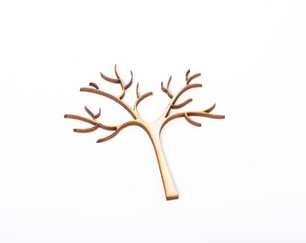 Tree Wooden Cutout, Wood shape, Wooden Ornament, Silhouette, Gift Tag, Small Tags, Laser cut Crafting Supplies, Wood charms, #2605