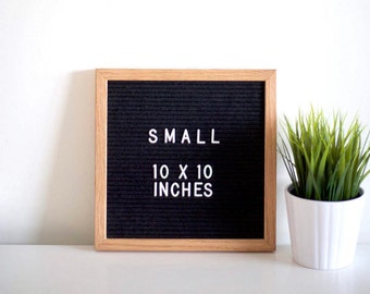 Black Felt Letterboard with Oak Frame 10 x 10 inches