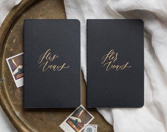 Calligraphy Vow Books, Black (Set of 2)
