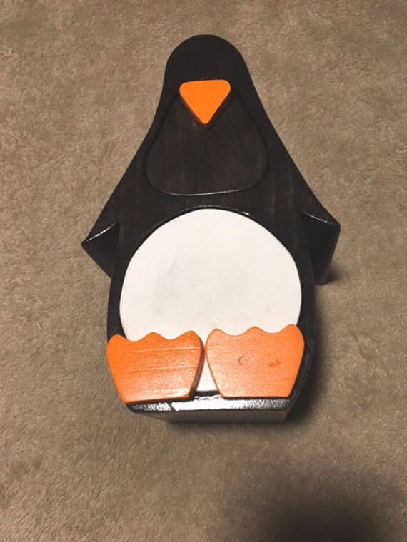 Penguin Bandsaw Band Saw Box Kids Animal Jewelry Storage Decor
