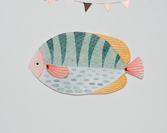 Fish Articulated Paper Doll Printable Instant Download PDF