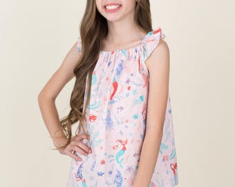 Girls Mermaid Shirt - Girls Shirt - Mermaid Outfit - Girls Summer Shirt - Girls Pink Mermaid Top - Mermaid Top - Summer Outfit - Mermaid